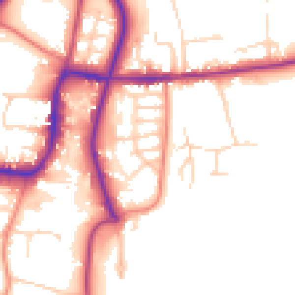 Daytime road noise heatmap for S43 3PR
