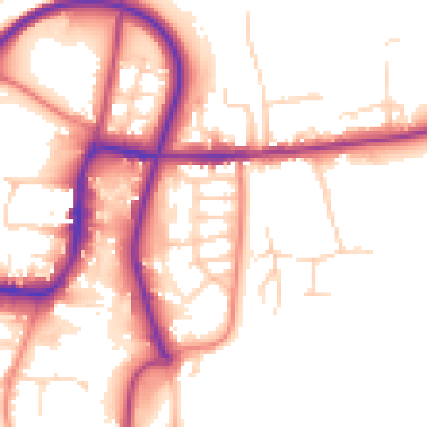 Daytime road noise heatmap for S43 3PW