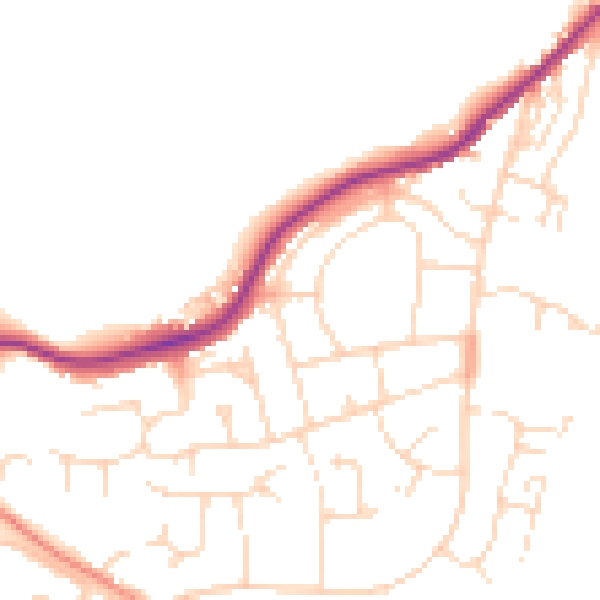 Daytime road noise heatmap for S43 3QP