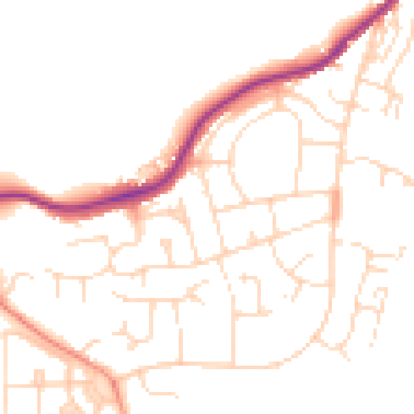 Daytime road noise heatmap for S43 3QR