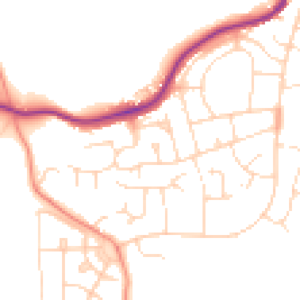 Daytime road noise heatmap for S43 3RJ