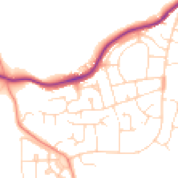 Daytime road noise heatmap for S43 3RN