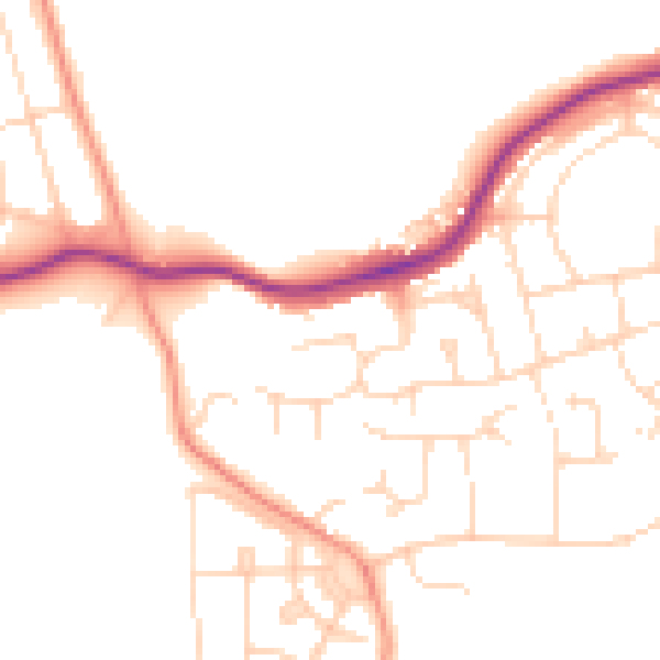 Daytime road noise heatmap for S43 3TF
