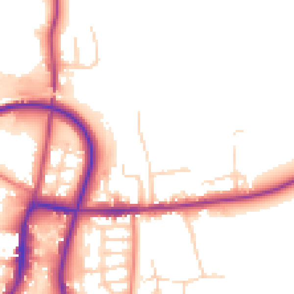 Daytime road noise heatmap for S43 3UA