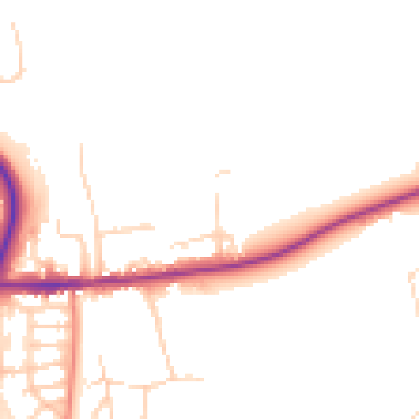 Daytime road noise heatmap for S43 3UG
