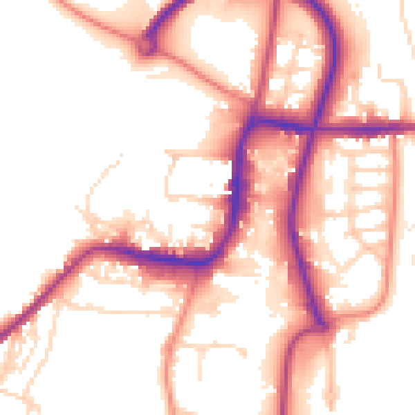 Daytime road noise heatmap for S43 3UY