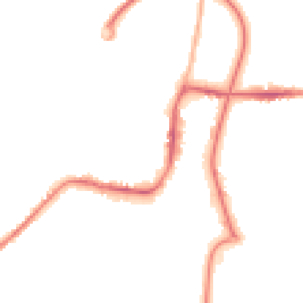 Night-time road noise heatmap for S43 3UY