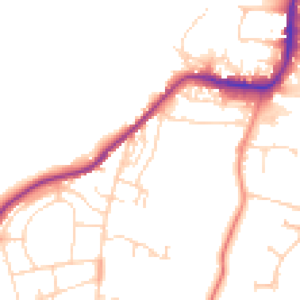 Daytime road noise heatmap for S43 3XE