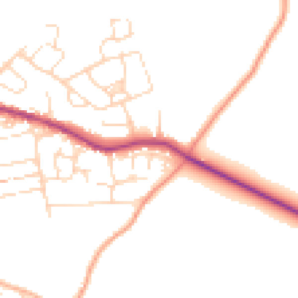 Daytime road noise heatmap for S43 4AR