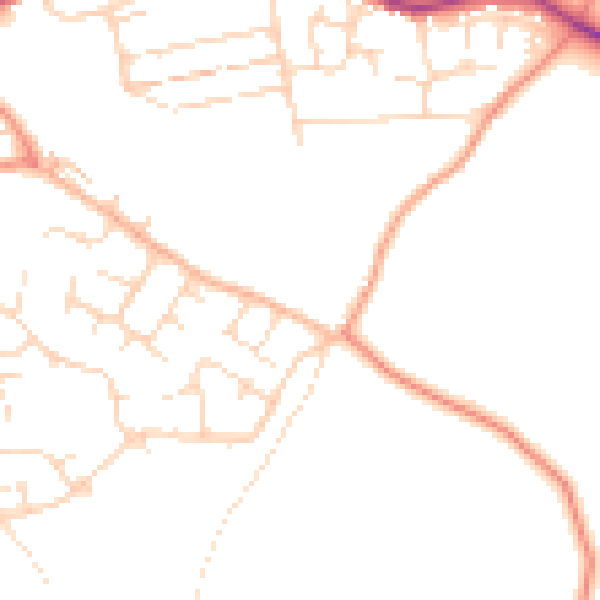 Daytime road noise heatmap for S43 4AZ