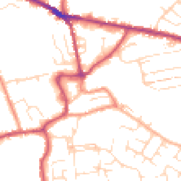 Daytime road noise heatmap for S43 4BH