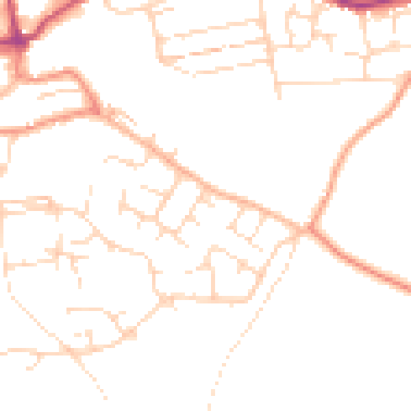 Daytime road noise heatmap for S43 4DP