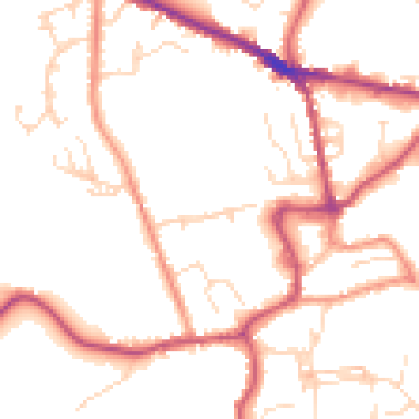 Daytime road noise heatmap for S43 4JG