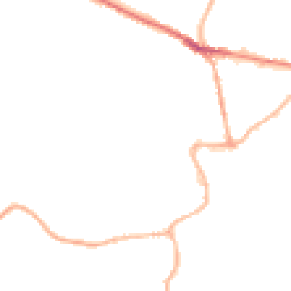 Night-time road noise heatmap for S43 4JG