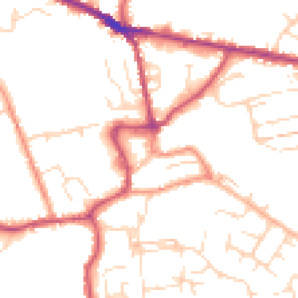Daytime road noise heatmap for S43 4JJ