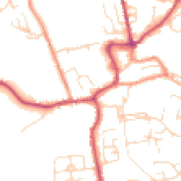 Daytime road noise heatmap for S43 4JU