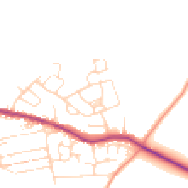 Daytime road noise heatmap for S43 4NR