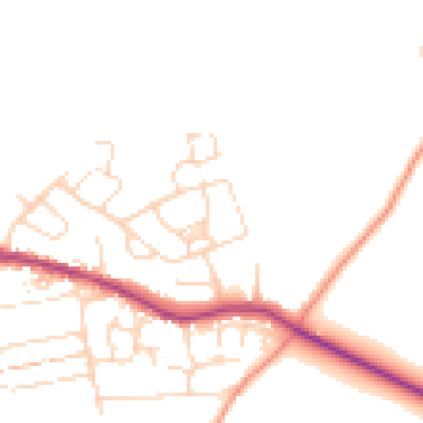 Daytime road noise heatmap for S43 4NT