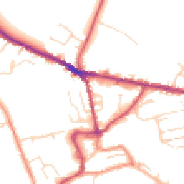 Daytime road noise heatmap for S43 4PF