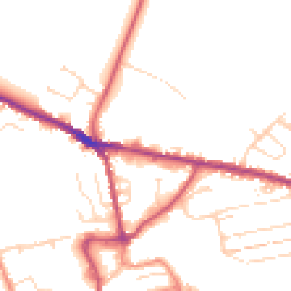 Daytime road noise heatmap for S43 4PN