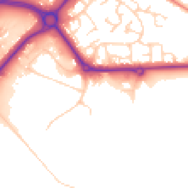 Daytime road noise heatmap for S43 4PZ