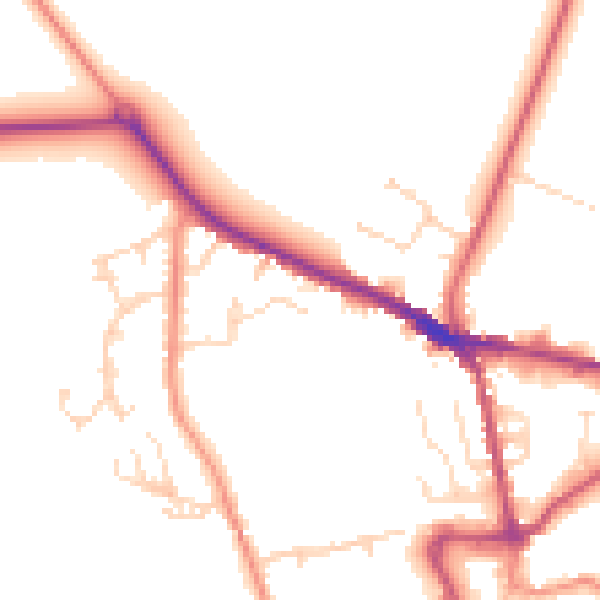 Daytime road noise heatmap for S43 4QA