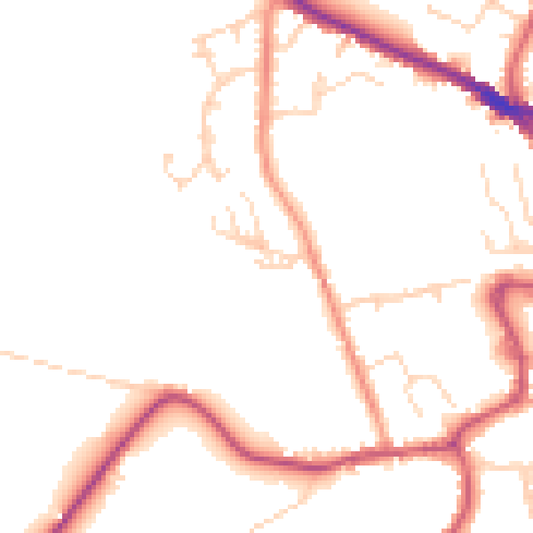 Daytime road noise heatmap for S43 4QH