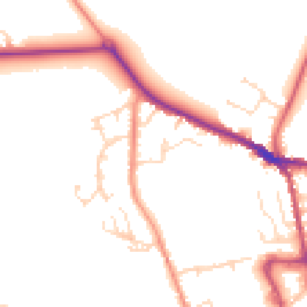 Daytime road noise heatmap for S43 4QP