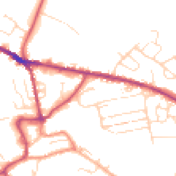 Daytime road noise heatmap for S43 4RQ