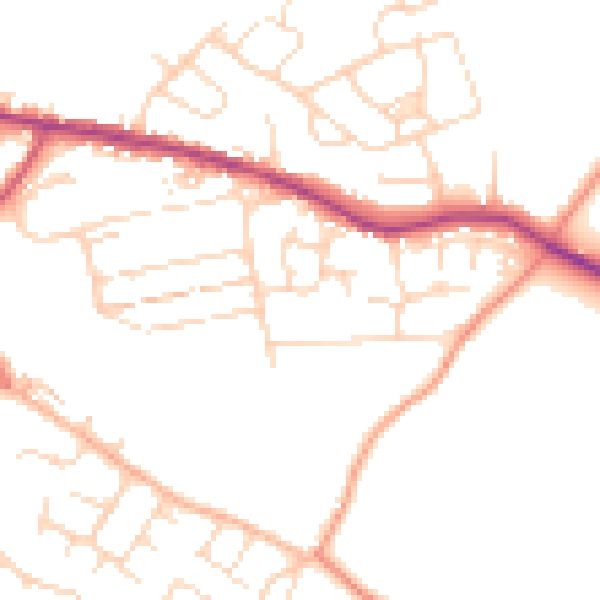 Daytime road noise heatmap for S43 4SJ