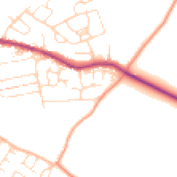 Daytime road noise heatmap for S43 4SS