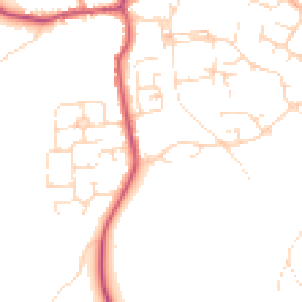 Daytime road noise heatmap for S43 4UE