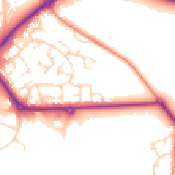 Daytime road noise heatmap for S43 4WB