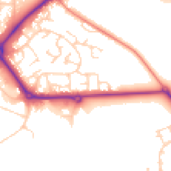 Daytime road noise heatmap for S43 4WE