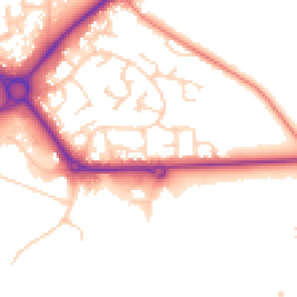 Daytime road noise heatmap for S43 4WJ