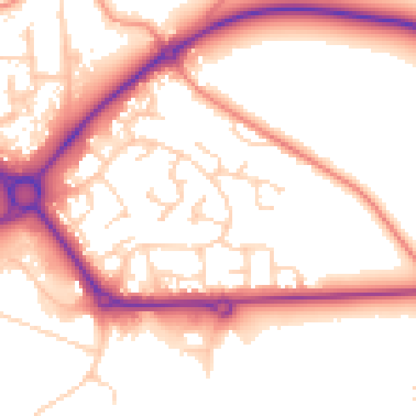 Daytime road noise heatmap for S43 4WR