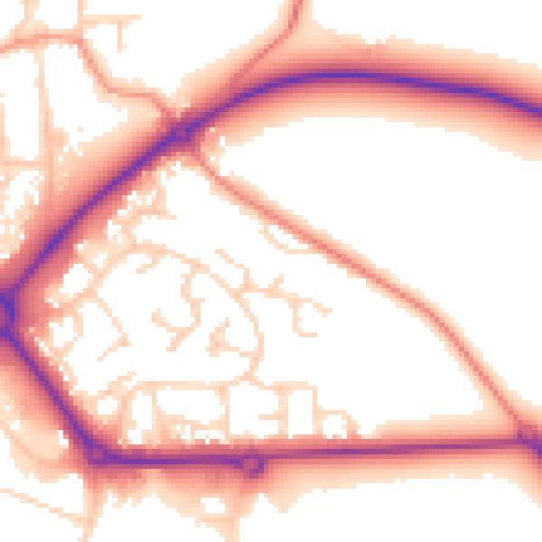 Daytime road noise heatmap for S43 4WY