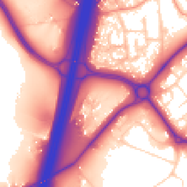 Daytime road noise heatmap for S43 4ZD