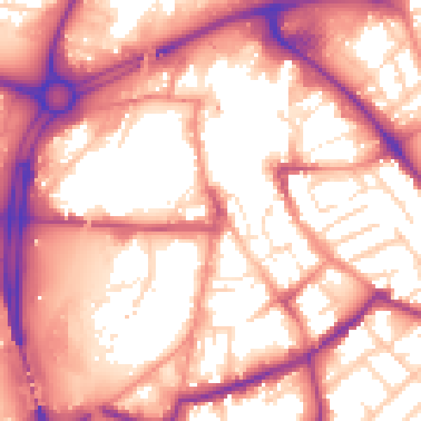 Daytime road noise heatmap for S60 1AN