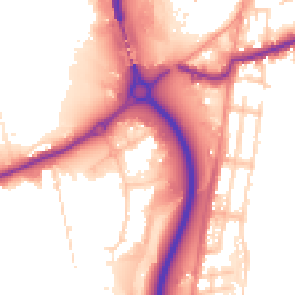 Daytime road noise heatmap for S60 1BY