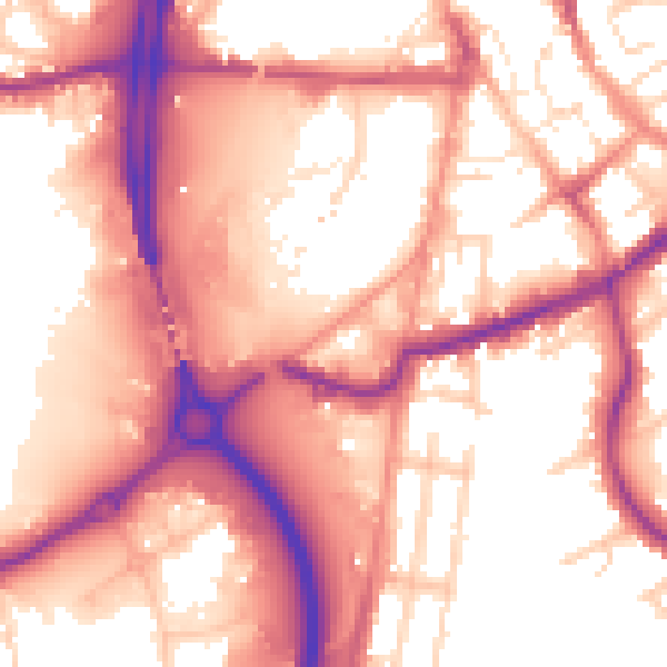 Daytime road noise heatmap for S60 1DA
