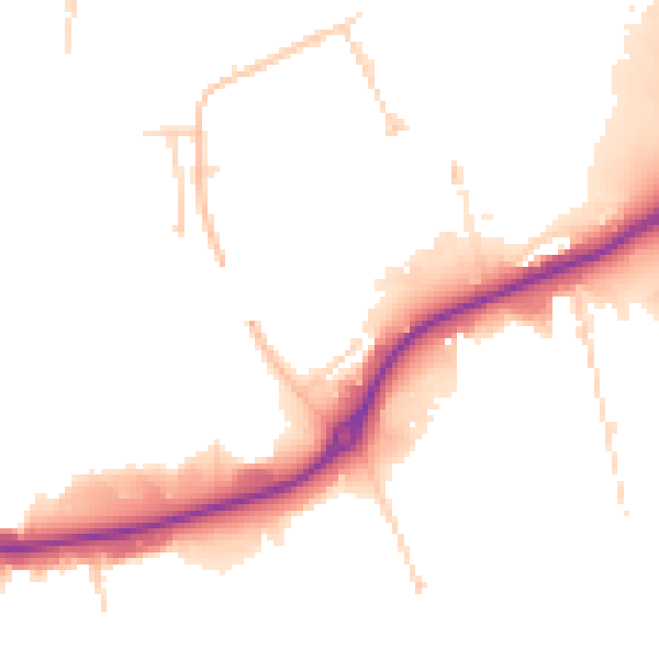 Daytime road noise heatmap for S60 1EN