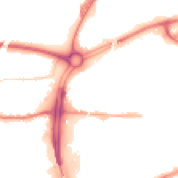 Night-time road noise heatmap for S60 1ER