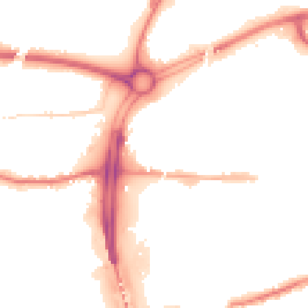 Night-time road noise heatmap for S60 1EW