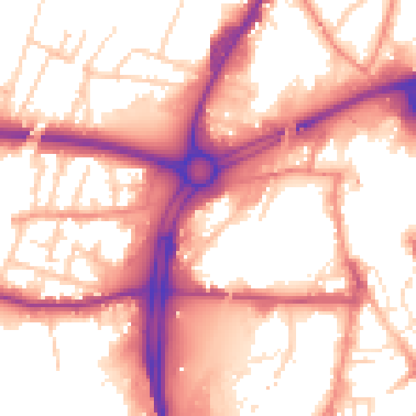 Daytime road noise heatmap for S60 1EX
