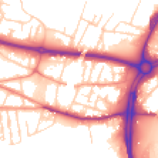 Daytime road noise heatmap for S60 1EZ