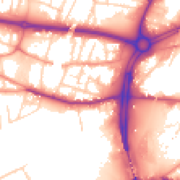 Daytime road noise heatmap for S60 1HF