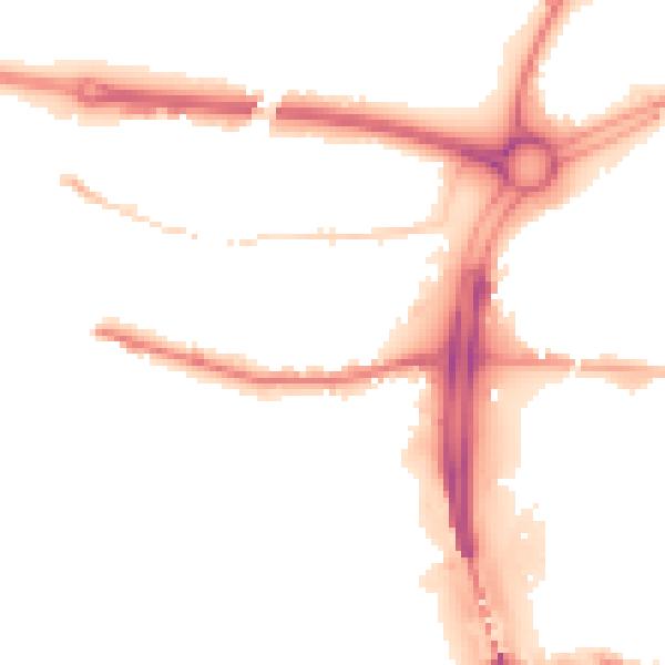 Night-time road noise heatmap for S60 1HF