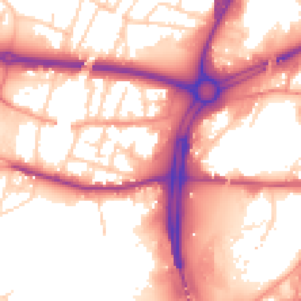 Daytime road noise heatmap for S60 1HG