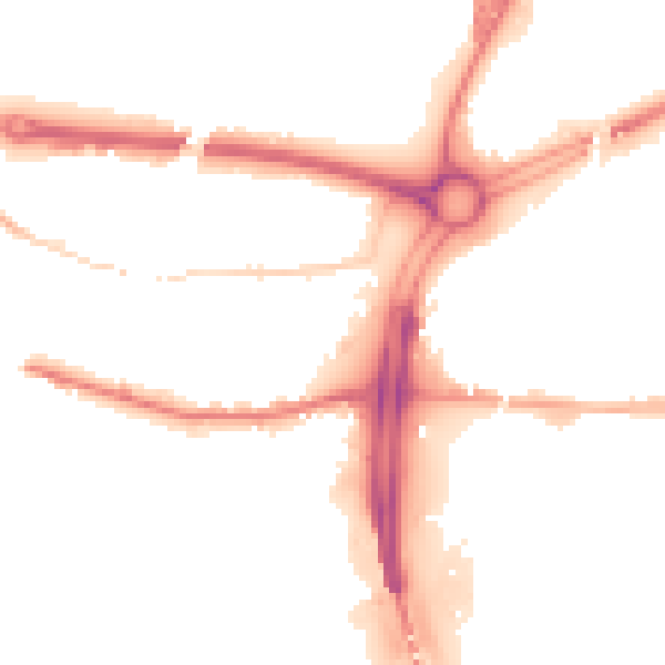 Night-time road noise heatmap for S60 1HG